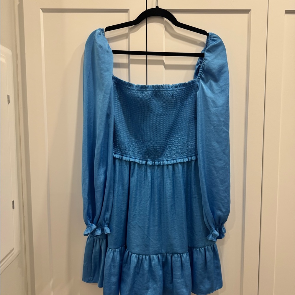 Aritzia Sky Blue Smocked Dress
